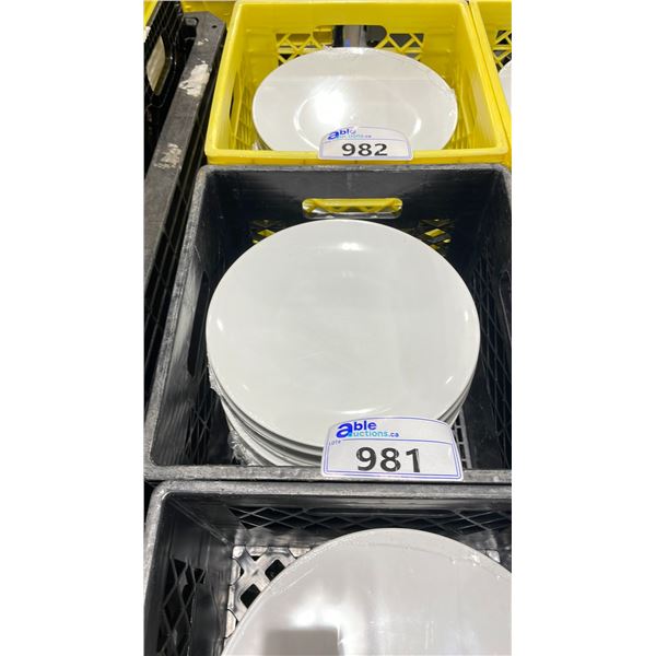 3 PLASTIC CRATES OF 11" WHITE COMMERCIAL RESTAURANT DINNER PLATES *PLASTIC CRATES INCLUDED*