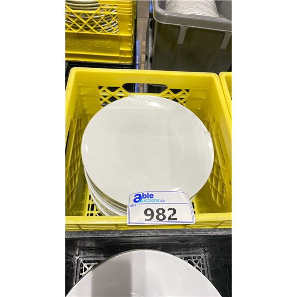 3 PLASTIC CRATES OF 11" WHITE COMMERCIAL RESTAURANT DINNER PLATES *PLASTIC CRATES INCLUDED*