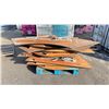 Image 1 : 2 PALLETS OF ASSORTED 1/4 ROUND & CRESCENT SHAPED COMMERCIAL GRADE WOODEN EVENT FOLDING
