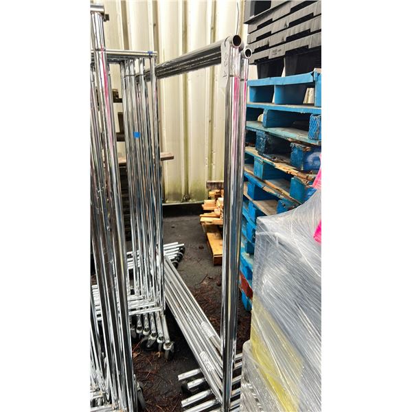 13 CHROME COMMERCIAL MOBILE EVENT CLOTHING RACKS
