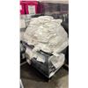 Image 2 : 2 TIER PRODUCT CART WITH ASSORTED SIZE/LENGTH BANQUET LINENS *SOME USED, CART INCLUDED*