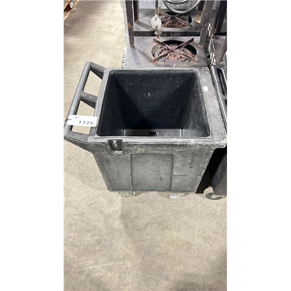 CAMBRO BLACK INSULATED MOBILE ICE TRANSPORT CONTAINER *NO LID* - 22"W X 25"D X 28"H