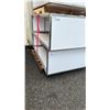 Image 2 : 2 CHROME FRAMED 72"W X 22"D X 42"WHITE PLASTIC COMMERCIAL 2 TIER EVENT PODIUMS