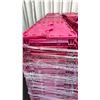 Image 2 : 50 COMMERCIAL STACKING RED HINGED LID STORAGE TOTES