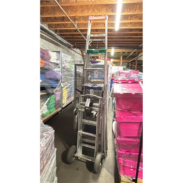 EAGLE 8' ALUMINUM STEP LADDER, EAGLE 6' ALUMINUM STEP LADDER, BLUE 4' ALUMINUM STEP LADDER, & COS...