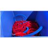 Image 2 : BLUE PLASTIC MOBILE EVENT CART WITH ASSORTED VELVET STYLE CROWD CONTROL STANCHION ROPES *PLASTIC
