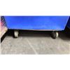 Image 3 : BLUE PLASTIC MOBILE EVENT CART WITH ASSORTED VELVET STYLE CROWD CONTROL STANCHION ROPES *PLASTIC