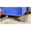 Image 4 : BLUE PLASTIC MOBILE EVENT CART WITH ASSORTED COLOR PROFESSIONAL EVENT / BANQUET TABLE LINENS