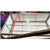 Image 2 : CHROME FRAMED 72"W X 22"D X 42"WHITE PLASTIC COMMERCIAL 2 TIER EVENT PODIUM