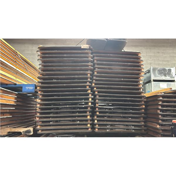 PALLET OF 42 WOODEN 6' COMMERCIAL EVENT / BANQUET FOLDING TABLES *MUST TAKE ALL*