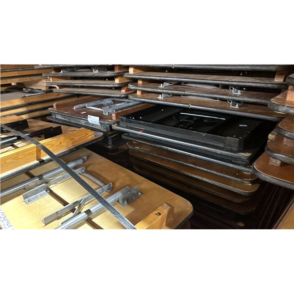 PALLET OF 38 WOODEN 6' COMMERCIAL EVENT / BANQUET FOLDING TABLES *MUST TAKE ALL*