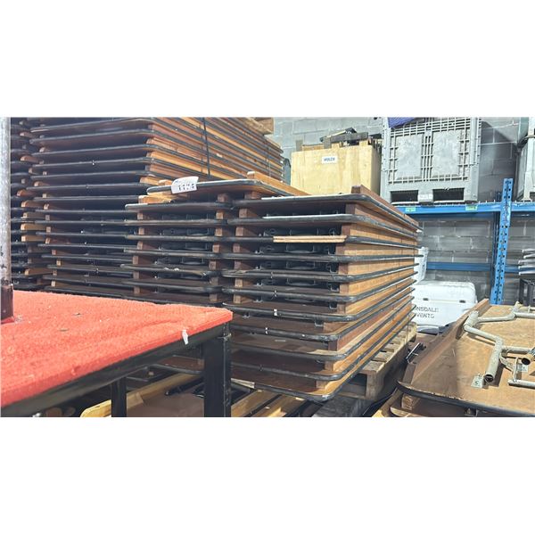 PALLET OF 23 WOODEN 6' NARROW COMMERCIAL EVENT / BANQUET FOLDING TABLES *MUST TAKE ALL*