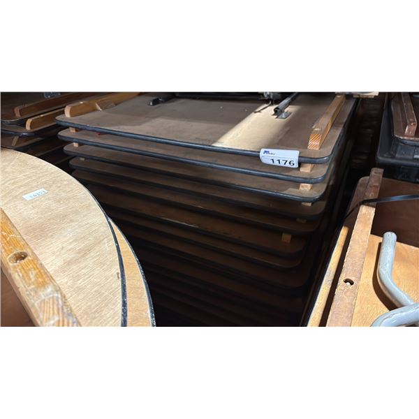 PALLET OF 20 WOODEN 8' DOUBLE WIDE COMMERCIAL EVENT / BANQUET FOLDING TABLES *MUST TAKE ALL*