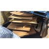 Image 2 : PALLET OF 5 WOODEN CRESCENT SHAPED COMMERCIAL EVENT / BANQUET FOLDING TABLES *MUST TAKE ALL*