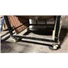 Image 4 : BLACK METAL MOBILE COCKTAIL TABLE EVENT CART WITH ASSORTED WOODEN 3 PCS COCKTAIL TABLES / STANDS /
