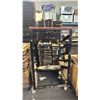 Image 4 : BLACK METAL MOBILE COCKTAIL TABLE EVENT CART WITH ASSORTED WOODEN PALLET CRATE OF COCKTAIL TABLE
