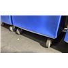 Image 3 : BLUE PLASTIC MOBILE EVENT CART WITH ASSORTED COLOR PROFESSIONAL EVENT / BANQUET TABLE LINENS