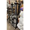 Image 1 : BLACK RUBBERMAID 3 TIER MOBILE COMMERCIAL PRODUCT CART WITH 2 RUBBERMAID OUTDOOR CIGARETTE WASTE