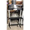 Image 3 : BLACK RUBBERMAID 3 TIER MOBILE COMMERCIAL PRODUCT CART WITH RUBBERMAID OUTDOOR CIGARETTE WASTE