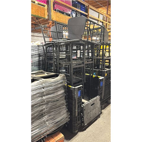 PALLET CRATE OF 13 BLACK WOOD CHIAVARI EVENT 30"H BAR CHAIRS *PALLET BIN NOT INCLUDED*
