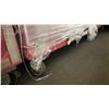 Image 3 : LARGE RED MOBILE PRODUCT CART WITH ASSORTED SIZE/LENGTH BANQUET LINENS *SOME USED, CART INCLUDED*