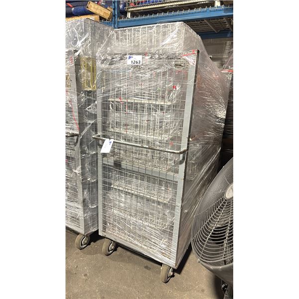 METAL 2 TIER COMMERCIAL MOBILE STORAGE RACK WITH ASSORTED PROFESSIONAL EVENT / BANQUET