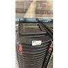 Image 2 : STACK OF 25 BLACK PLASTIC FOLDING EVENT CHAIRS ON MOBILE CHAIR CART *CART INCLUDED*