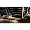 Image 3 : STACK OF 27 BLACK PLASTIC FOLDING EVENT CHAIRS ON MOBILE CHAIR CART *CART INCLUDED*