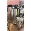 Image 2 : 4 STAINLESS STEEL COMMERCIAL COFFEE CARAFES & 3 STAINLESS STEEL DRINK SHAKER/STRAINERS