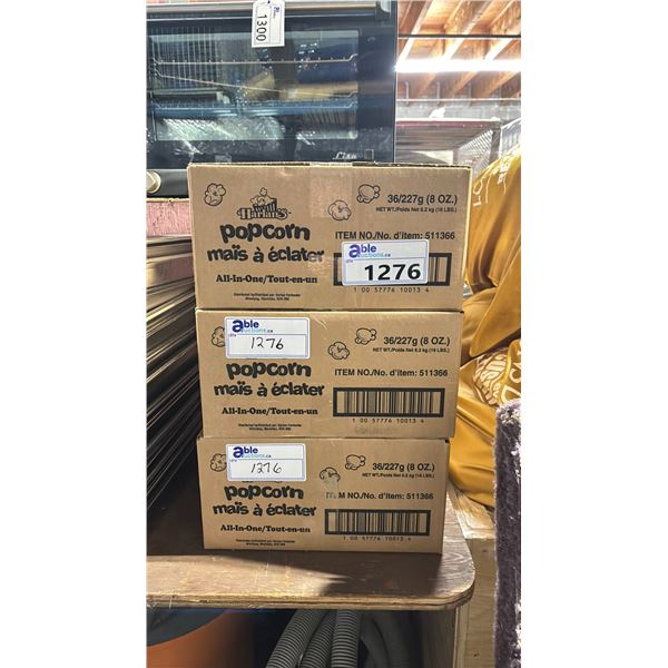 3 BOXES OF HARLANS ALL-IN-ONE 8 OZ POPCORN