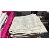 Image 3 : SHELF OF ASSORTED PROFESSIONAL EVENT / BANQUET TABLE LINENS IN LARGE FOLD TOP BINS *BINS INCLUDED*