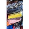 Image 2 : SHELF OF ASSORTED PROFESSIONAL EVENT / BANQUET TABLE LINENS IN LARGE FOLD TOP BINS *BINS INCLUDED*