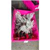 Image 2 : LARGE FOLD TOP BIN OF COMMERCIAL RESTAURANT STAINLESS STEEL SPATULAS, MEAT FORKS, ASSORTED