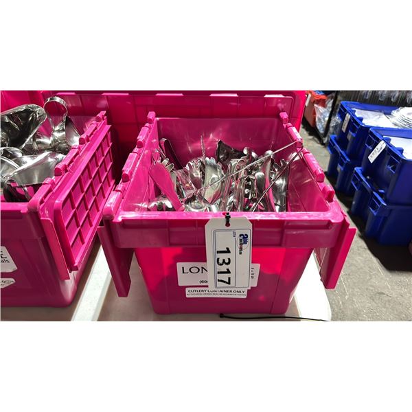 SMALL FOLD TOP BIN OF COMMERCIAL RESTAURANT STAINLESS STEEL BAR TONGS *BIN INCLUDED*