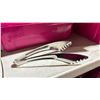 Image 3 : SMALL FOLD TOP BIN OF COMMERCIAL RESTAURANT STAINLESS STEEL BAR TONGS *BIN INCLUDED*