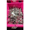 Image 2 : 4 SMALL FOLD TOP BINS OF COMMERCIAL RESTAURANT STAINLESS STEEL FORKS *BINS INCLUDED*