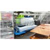 Image 1 : PALLET OF 6'L BLUE PLASTIC FOLDING TABLES & CHILDRENS BLUE/GREEN STACKING CHAIRS