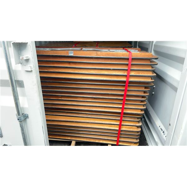 PALLET OF APPROX. 21 6'L WOODEN COMMERCIAL EVENT / BANQUET FOLDING TABLES *MUST TAKE ALL*