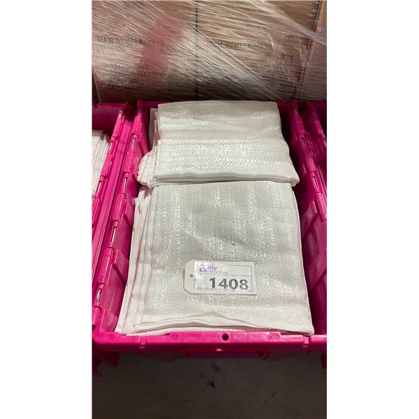LARGE FOLD TOP BIN OF IVORY EVENT/ BANQUET DRAPES *BIN INCLUDED*