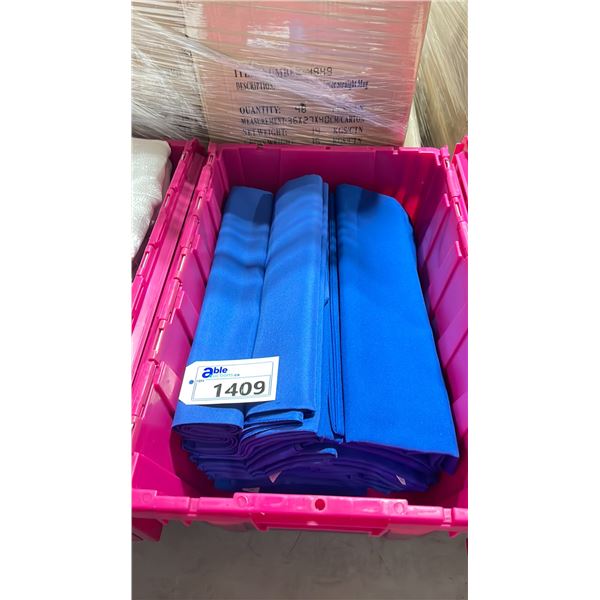 LARGE FOLD TOP BIN OF NAVY EVENT/ BANQUET DRAPES *BIN INCLUDED*