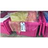 Image 2 : LARGE FOLD TOP BIN OF EVENT/ BANQUET CHAIR ORGANZA FABRIC ( PINK, FUCHSIA, GOLD )  *BIN INCLUDED*