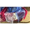 Image 2 : LARGE FOLD TOP BIN OF EVENT/ BANQUET CHAIR ORGANZA FABRIC ( ROYAL BLUE, LAVENDAR )  *BIN INCLUDED*