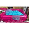 Image 2 : LARGE FOLD TOP BIN OF EVENT/ BANQUET CHAIR ORGANZA FABRIC ( LIGHT BLUE )  *BIN INCLUDED*