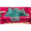 Image 2 : LARGE FOLD TOP BIN OF EVENT/ BANQUET CHAIR ORGANZA FABRIC ( TEAL )  *BIN INCLUDED*