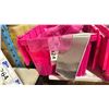 Image 2 : LARGE FOLD TOP BIN OF EVENT/ BANQUET CHAIR ORGANZA FABRIC ( SILVER, PINK )  *BIN INCLUDED*