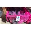 Image 2 : LARGE FOLD TOP BIN OF EVENT/ BANQUET CHAIR ORGANZA FABRIC ( PINK, PURPLE )  *BIN INCLUDED*