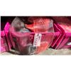 Image 2 : LARGE FOLD TOP BIN OF EVENT/ BANQUET CHAIR ORGANZA FABRIC ( BROWN, ORANGE )  *BIN INCLUDED*