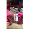 Image 2 : LARGE FOLD TOP BIN OF EVENT/ BANQUET CHAIR ORGANZA FABRIC ( BROWN )  *BIN INCLUDED*