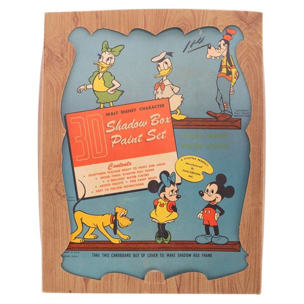 A 1953 3-D Shadow Box Paint Set of Mickey and Friends.