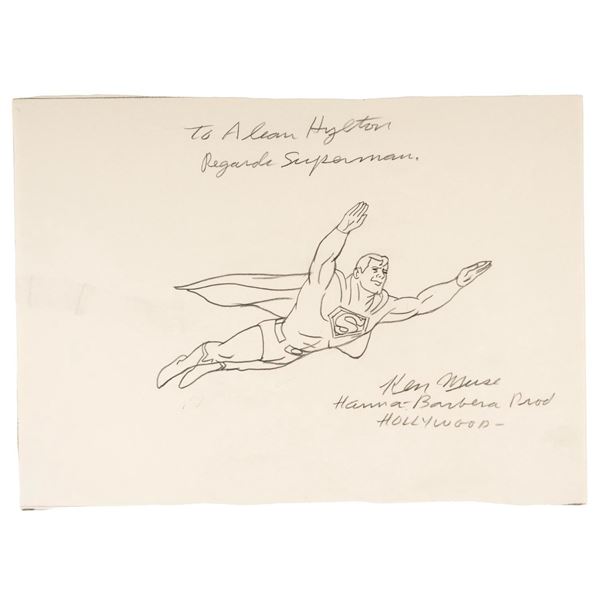 A Superman Drawing Signed By Ken Muse.